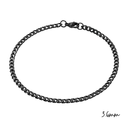 Bracelet Chaîne Gourmette – Acier Inoxydable Noir