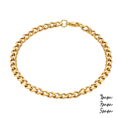 Bracelet Chaîne Gourmette – Acier Inoxydable Doré