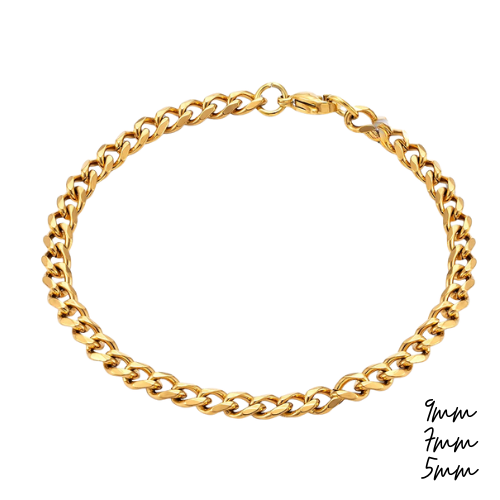 Bracelet Chaîne Gourmette – Acier Inoxydable Doré