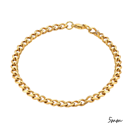 Bracelet Chaîne Gourmette – Acier Inoxydable Doré