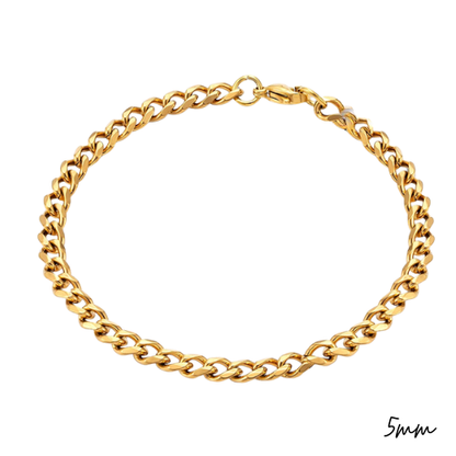Bracelet Chaîne Gourmette – Acier Inoxydable Doré