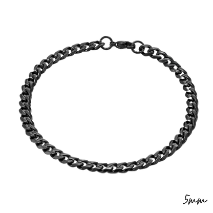 Bracelet Chaîne Gourmette – Acier Inoxydable Noir