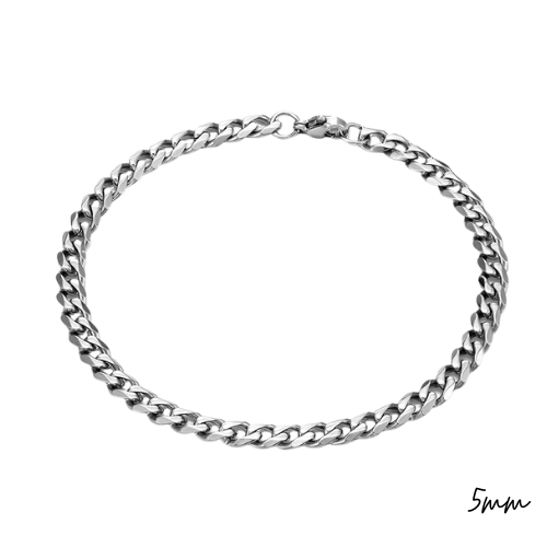 Bracelet Chaîne Gourmette – Acier Inoxydable Argenté