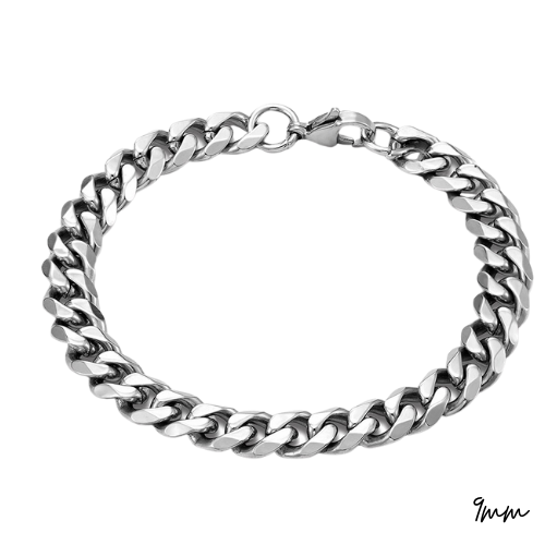 Bracelet Chaîne Gourmette – Acier Inoxydable Argenté