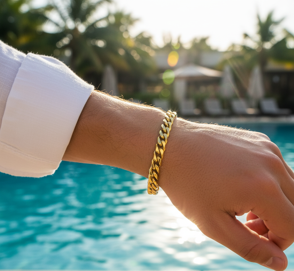 Bracelet Chaîne Gourmette – Acier Inoxydable Doré