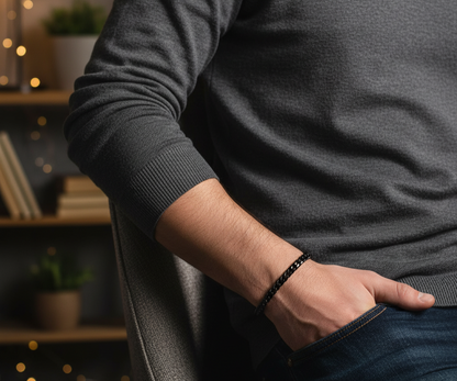 Bracelet Chaîne Gourmette – Acier Inoxydable Noir