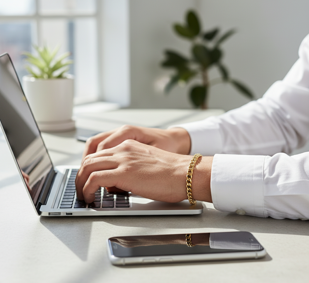 Bracelet Chaîne Gourmette – Acier Inoxydable Doré