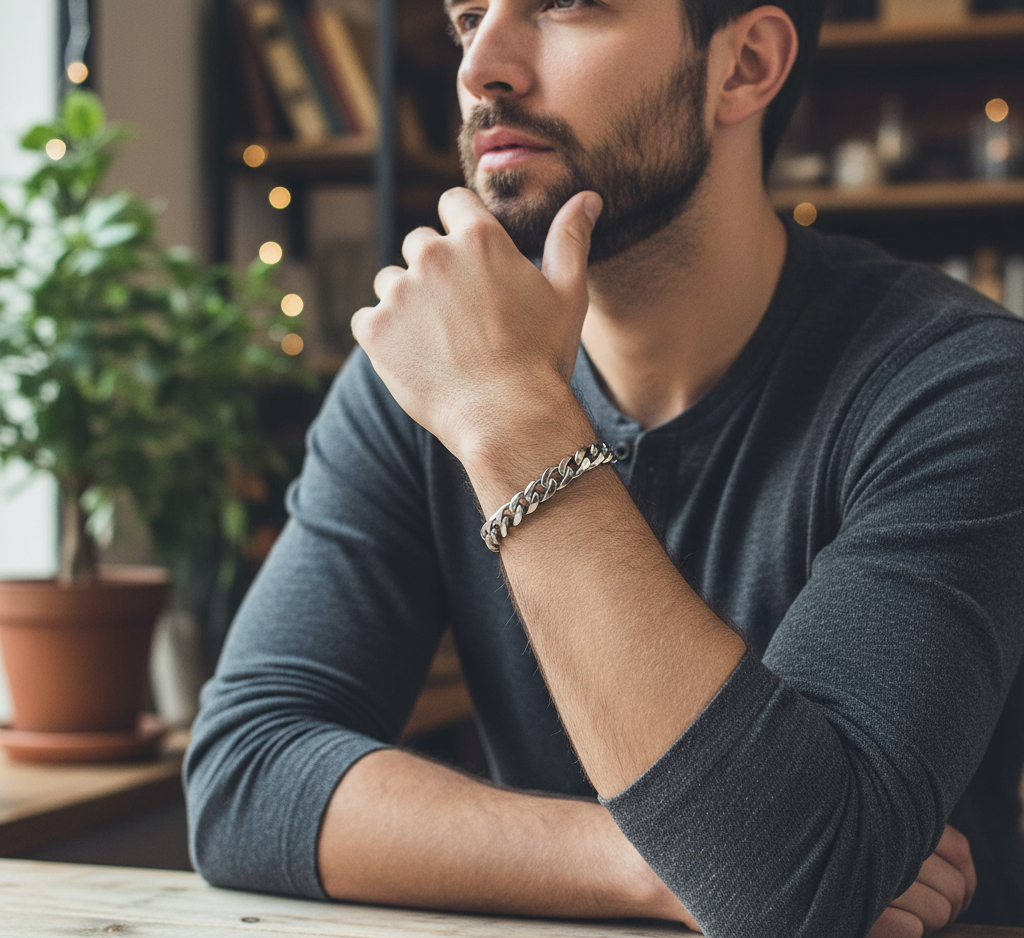 Bracelet Chaîne Gourmette – Acier Inoxydable Argenté